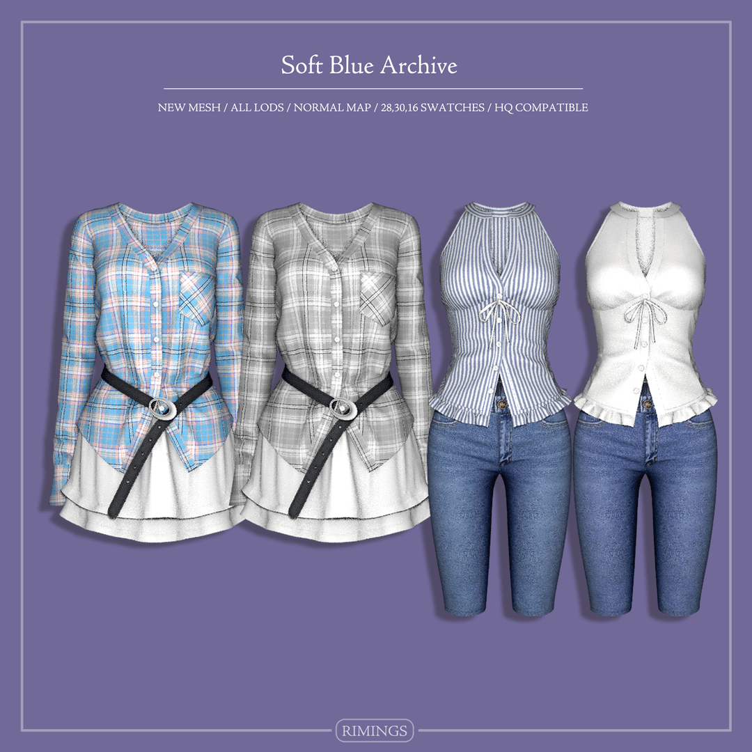 Скриншот мода Сет одежды Soft Blue Archive